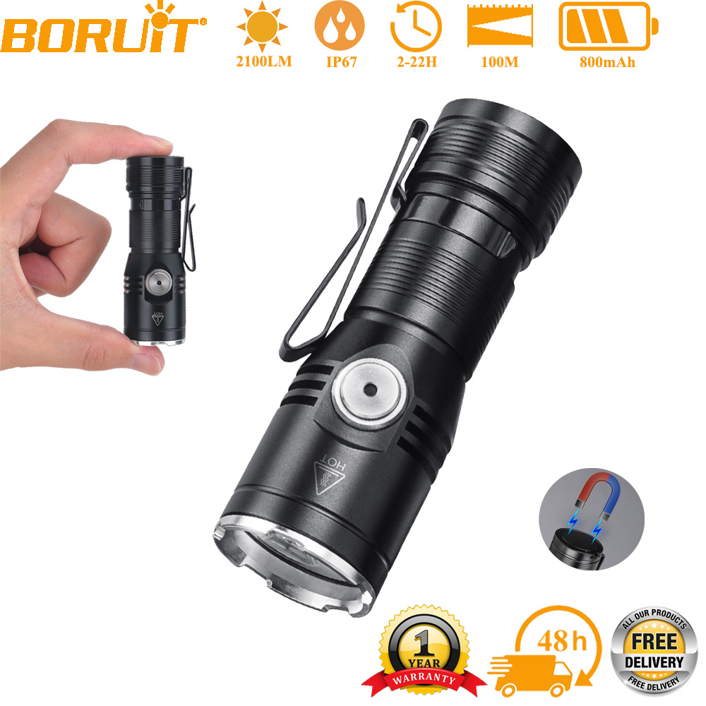 Battery Outdoor Camping - BORUiT ET15 EDC Flashlight Ultra Bright
