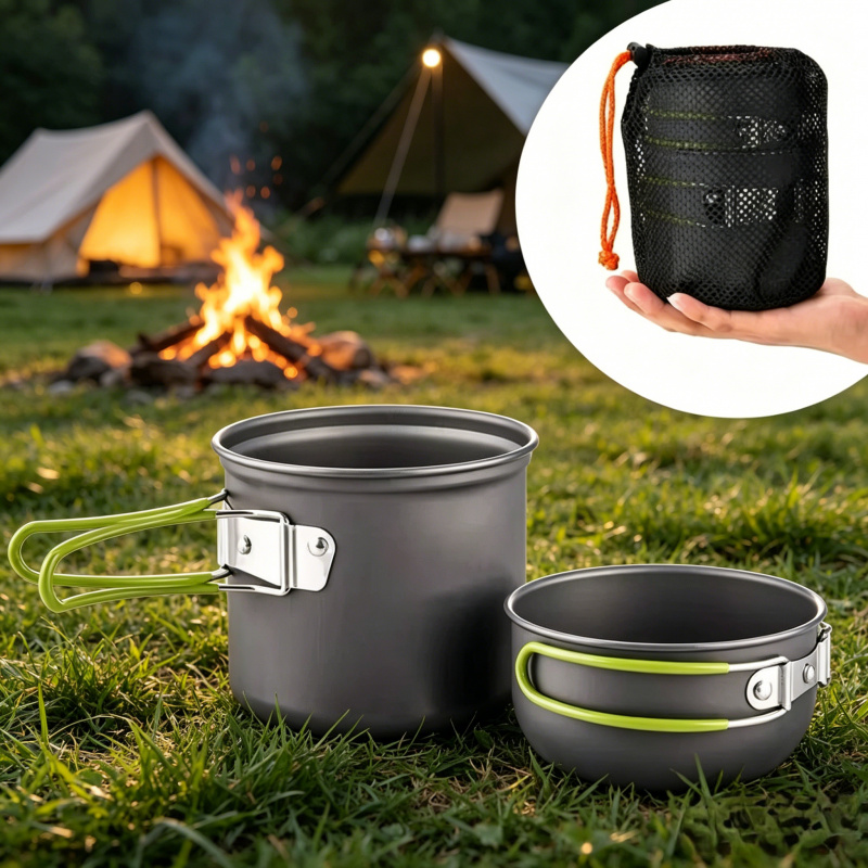 Outdoor Camping Cooking Set - Ultralight Camping Pot Set Outdoor Cookware
