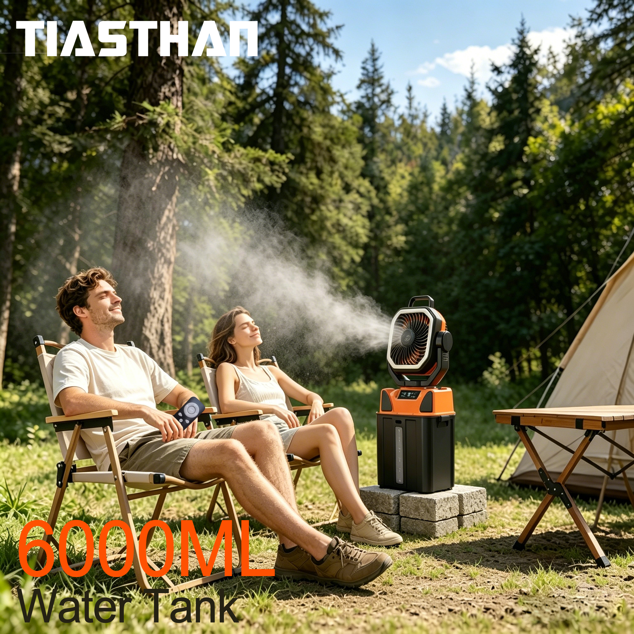 Outdoor Camping Fan - 30000mAh Spray Camping Fan with Remote