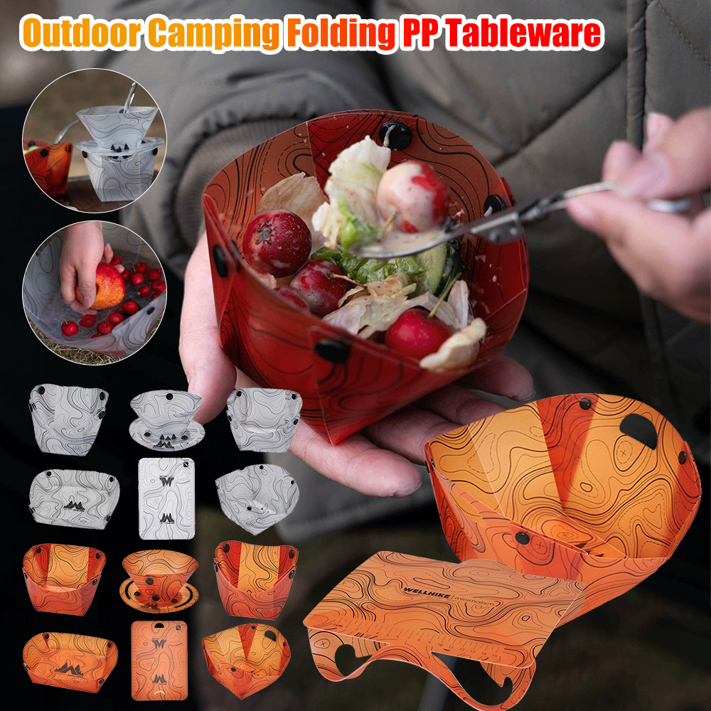 Outdoor Camping Cooking Table - Outdoor Folding Tableware Reusable Lightweight PP