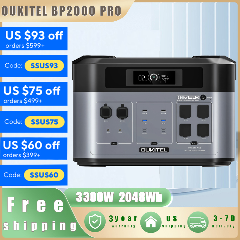 Outdoor Camping Kit - OUKITEL BP2000 PRO Portable Power Station
