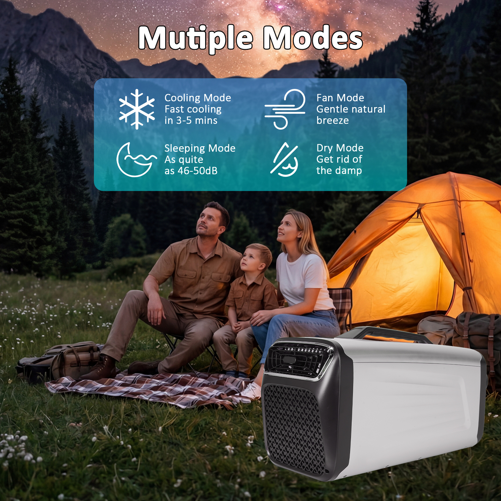 Outdoor Camping Air Conditioner - Portable Camping Tent Air Conditioner 5200BTU