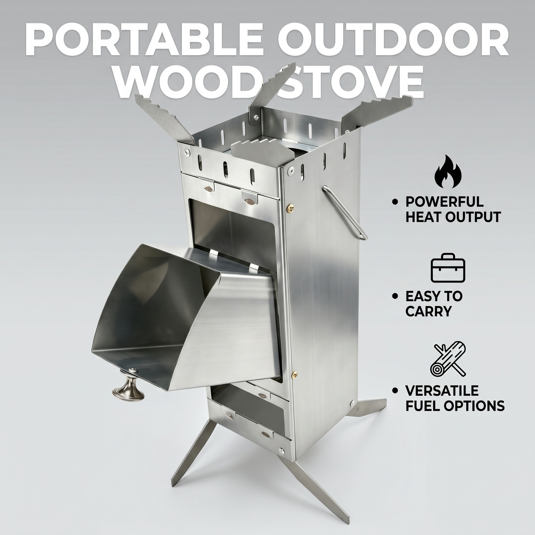 Outdoor Camping Stove Wood - Portable Camping Wood Stove with Stainless