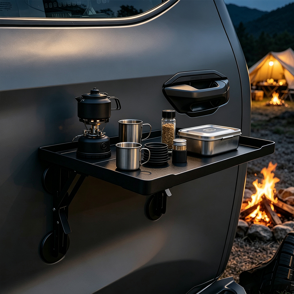 Outdoor Camping Cooking Table - Portable Car Side Door Hanging Tray