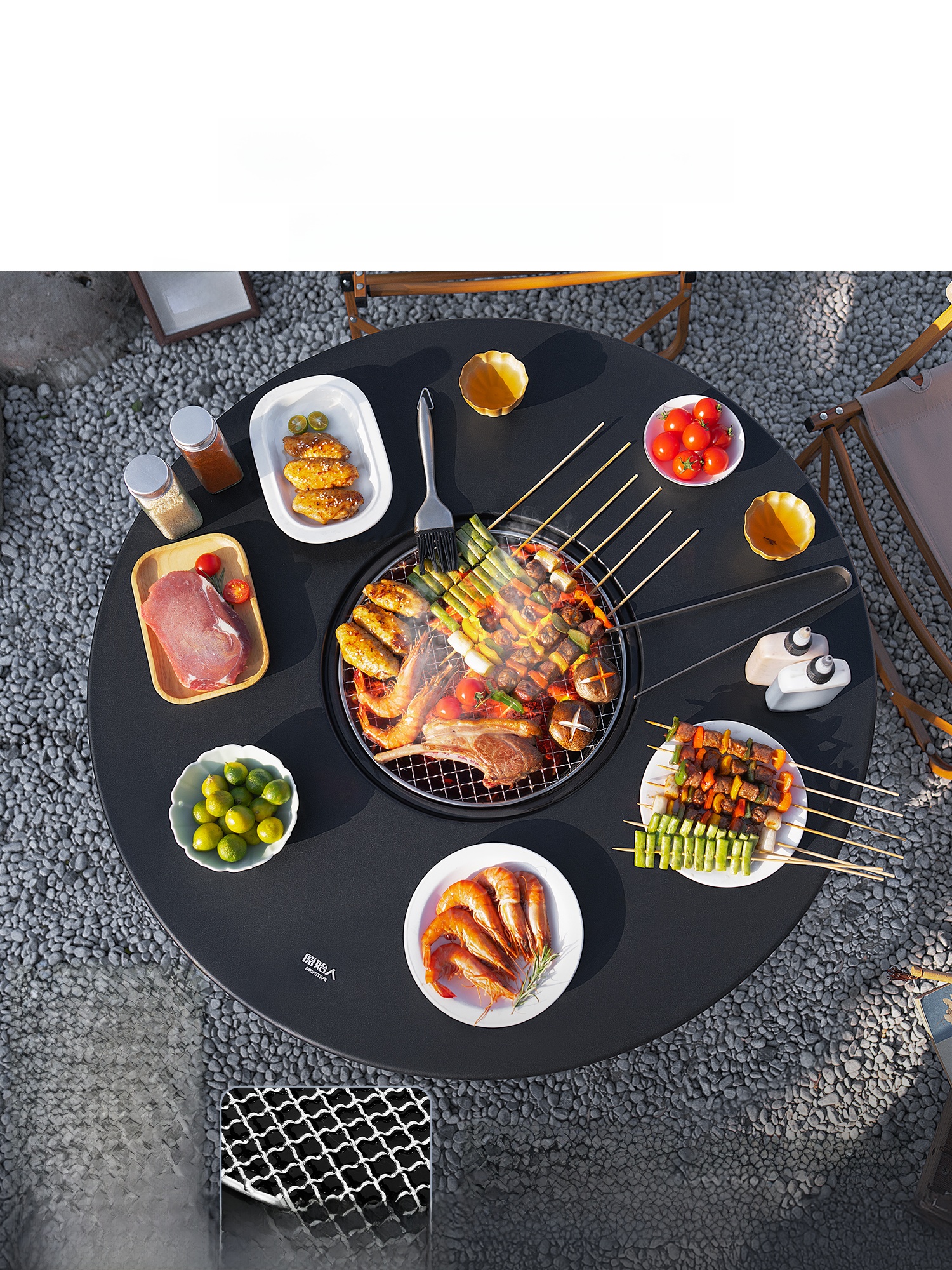 Complete Carbon BBQ Grill Set  - Outdoor Camping Cooking Table reseña y precio