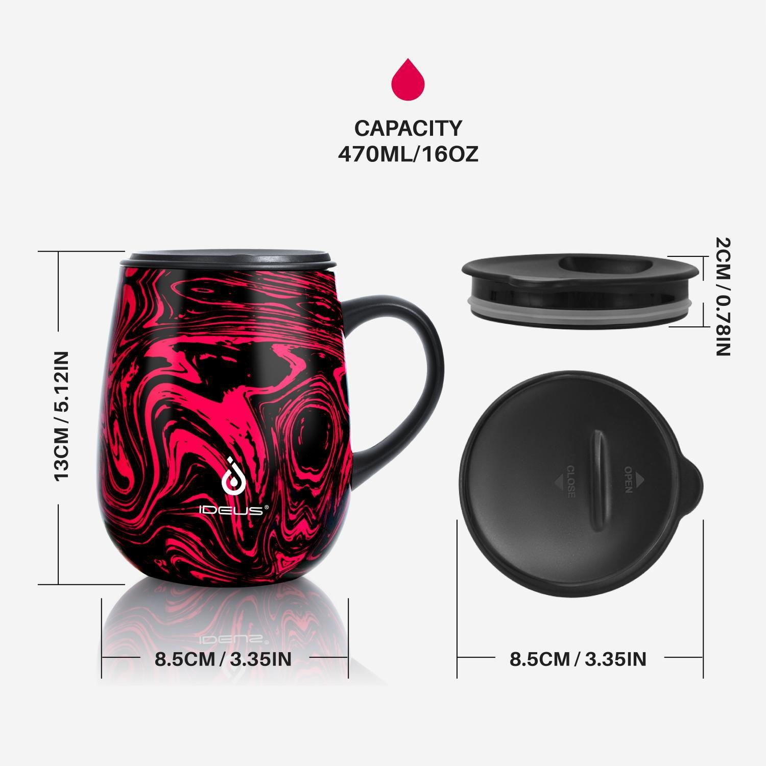 Ideus 16 Oz Insulated Coffee C - Vacuum Insulated Flask reseña y precio