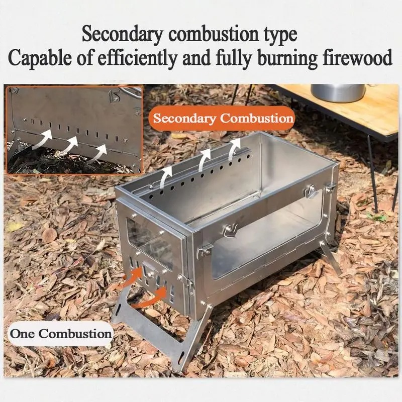 430 Stainless Steel Portable T - Outdoor Camping Stove Wood reseña y precio