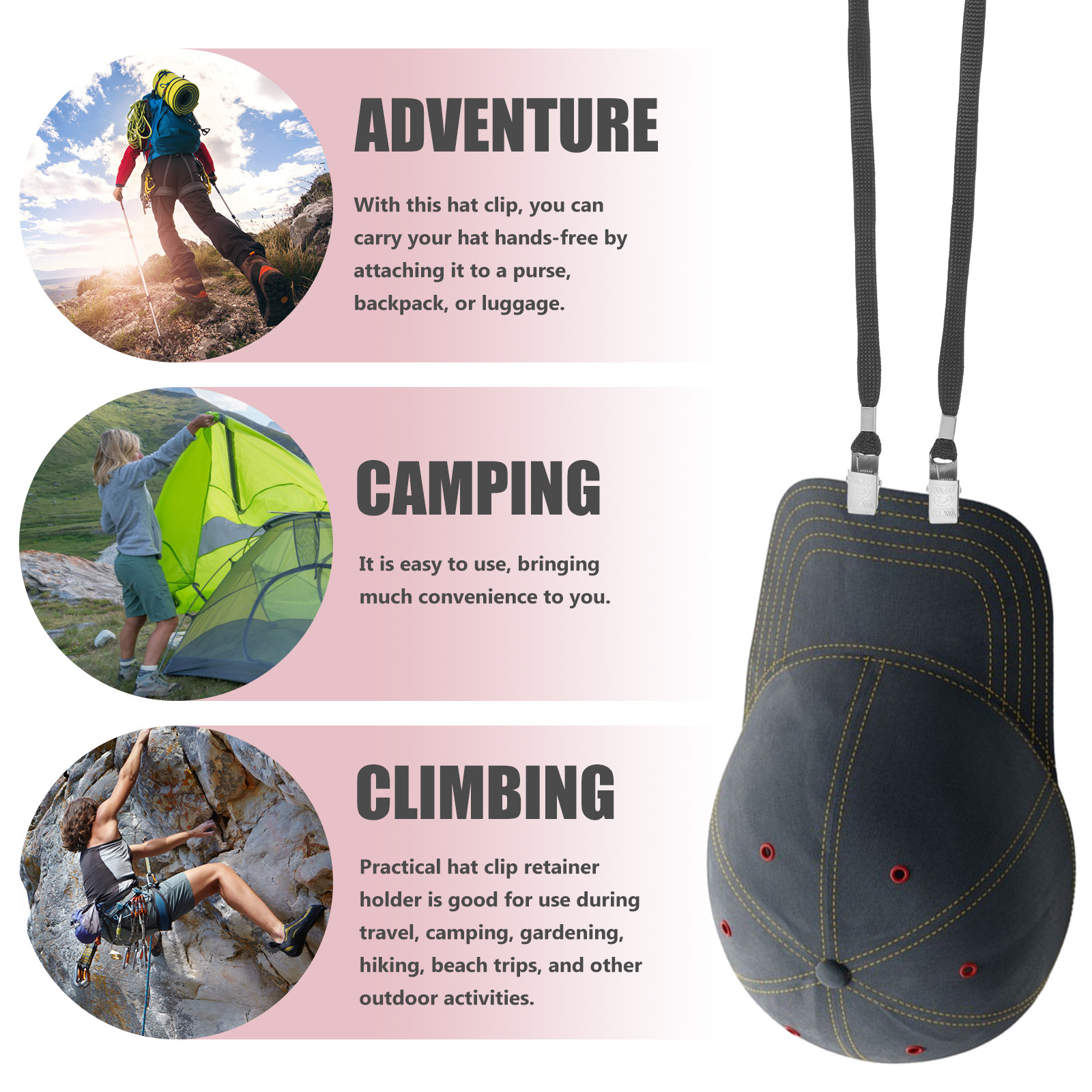 10Pcs Hat Retainer Clip Windpr - Outdoor Camping Hat reseña y precio