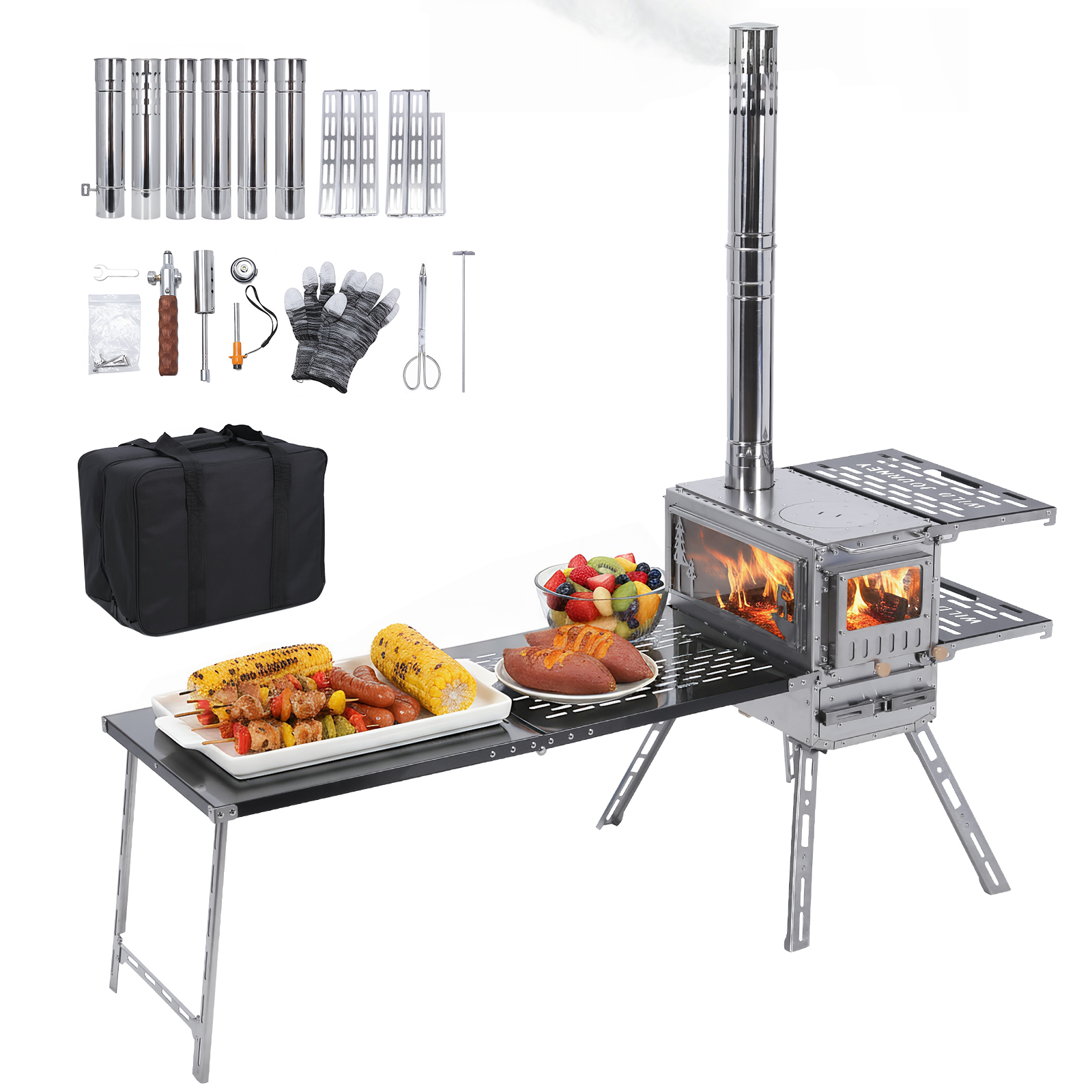 Hot Tent Stove with Oven & Cam - Outdoor Camping Cooking Table reseña y precio