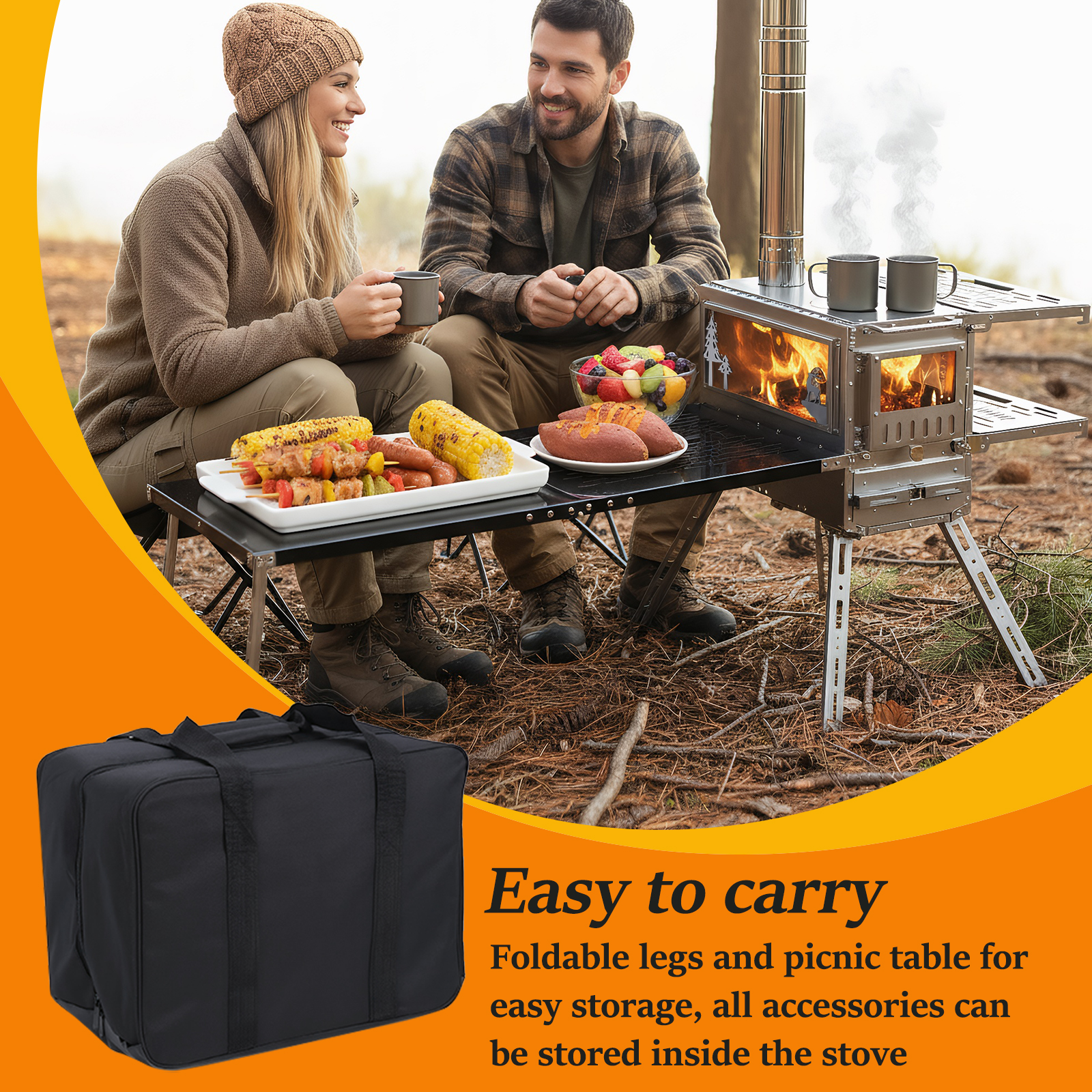 Hot Tent Stove with Oven & Cam - Outdoor Camping Cooking Table reseña y precio