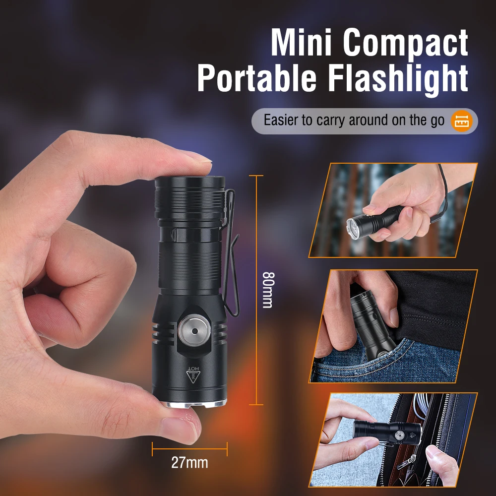 BORUiT ET15 EDC Flashlight Ult - Battery Outdoor Camping reseña y precio