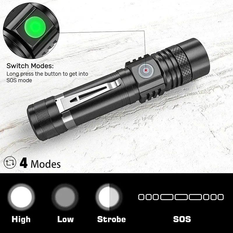 T6 LED Rechargeable Flashlight - Outdoor Camping Adventure reseña y precio