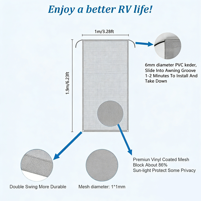 RV Awning Front Sun Shade Scre - Outdoor Camping Awning reseña y precio