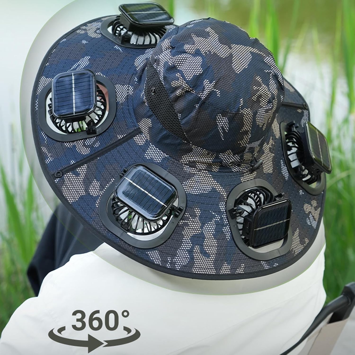 Hot 6 Fans Solar Fan Hat Breat - Outdoor Camping Fan reseña y precio
