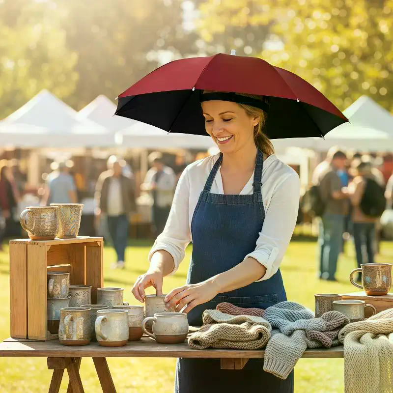 Portable Foldable Umbrella Hat - Outdoor Camping Hat reseña y precio