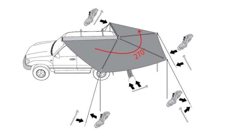 Off-road Car Side Roof Top Ten - Outdoor Camping Awning reseña y precio