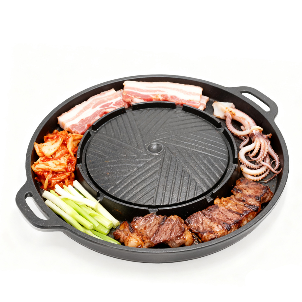 KOSUN Korean BBQ Grill Pan 2 i - Outdoor Camping Cooking Set reseña y precio
