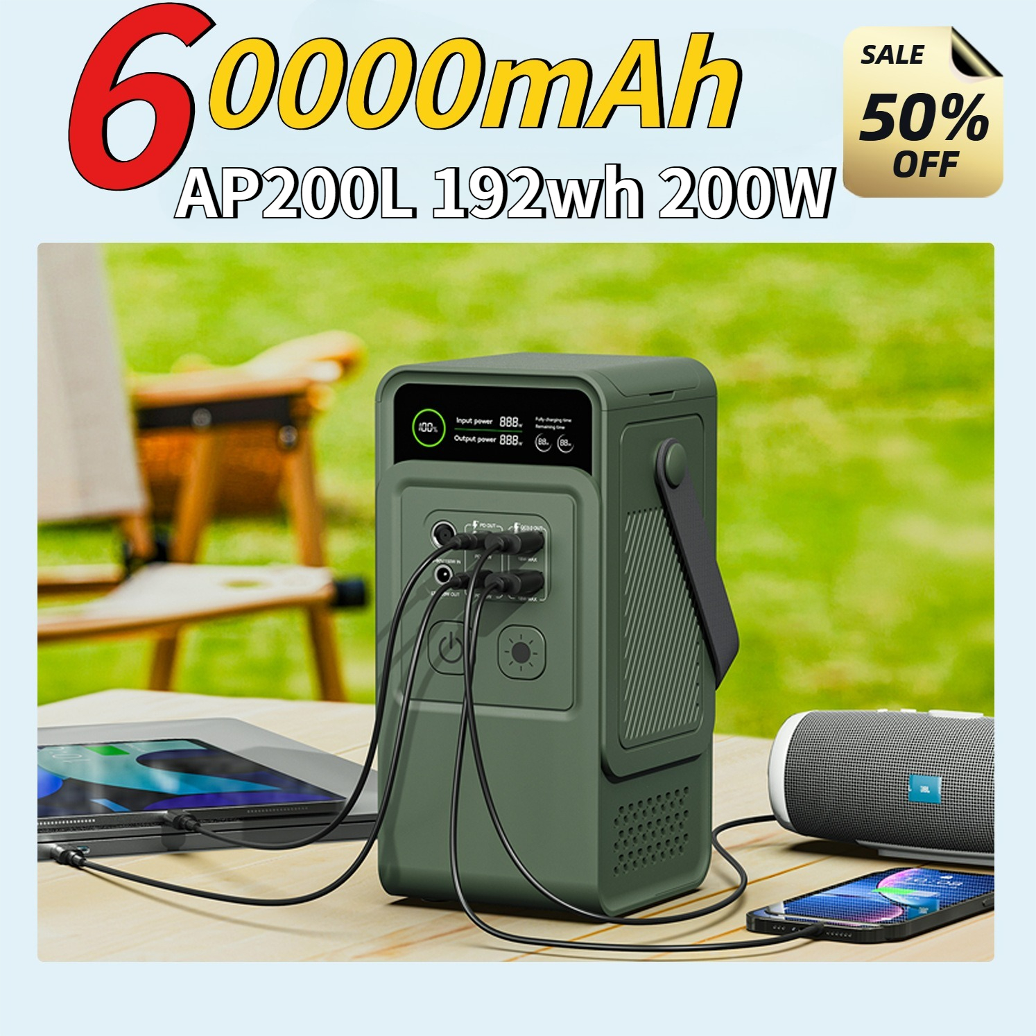 60000mAh 200W 192Wh Camping Po - Outdoor Camping Kit reseña y precio