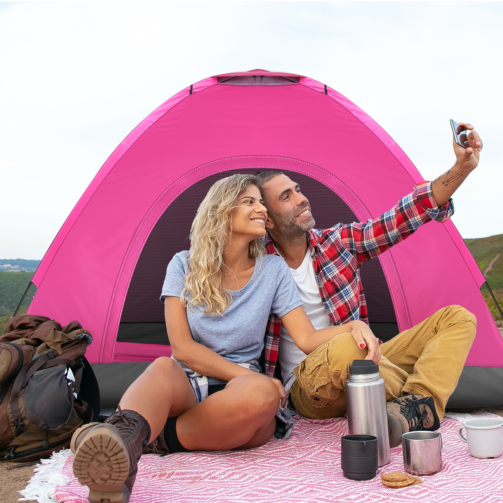 3 4 Person Camping Dome Tent W - Outdoor Camping Dome reseña y precio