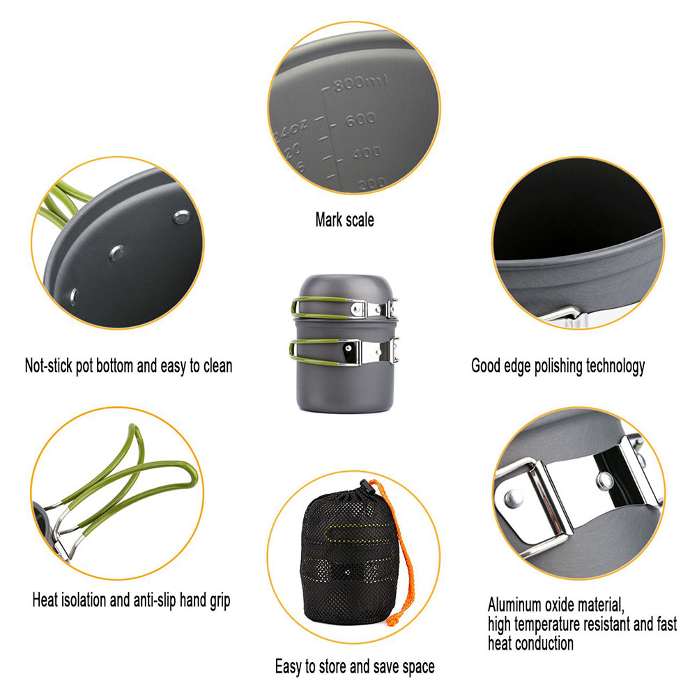 Ultralight Camping Pots Cookwa - Outdoor Camping Kitchen Table reseña y precio