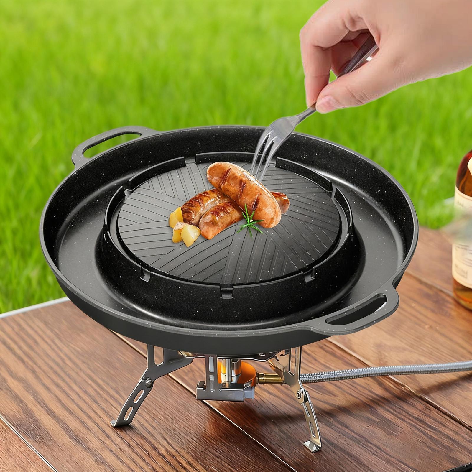 2-in-1 Grill & Hot Pan for Sto - Outdoor Camping Cooking Table reseña y precio
