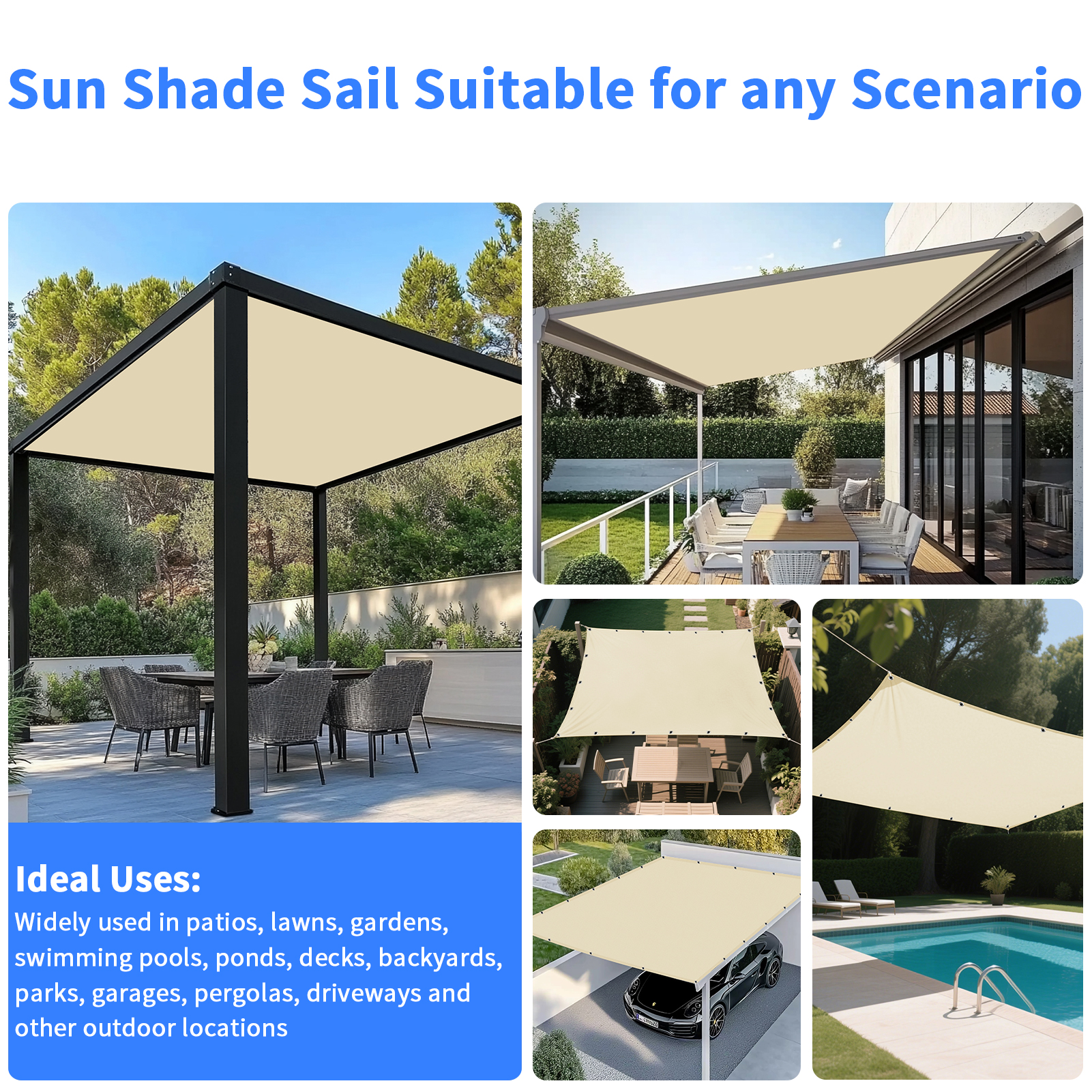 5x4m 4x3m 3x2m Garden Sun Shad - Outdoor Camping Awning reseña y precio