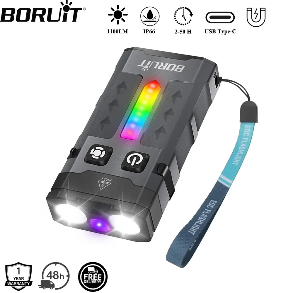 BORUiT EV20 1100LM EDC UV Keyc - Outdoor Camping Adventure reseña y precio