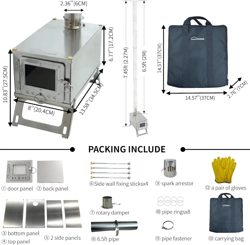 【Popular】DANCHEL S1 Foldable T - Outdoor Camping Stove Wood reseña y precio