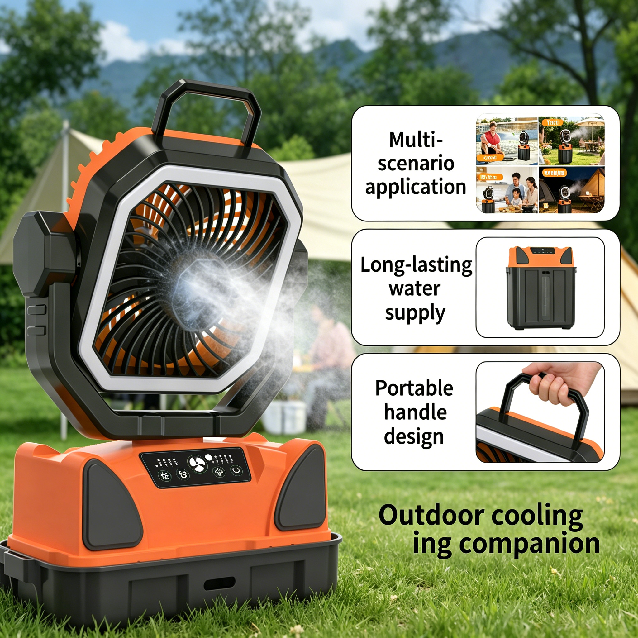 30000mAh Spray Camping Fan wit - Outdoor Camping Fan reseña y precio