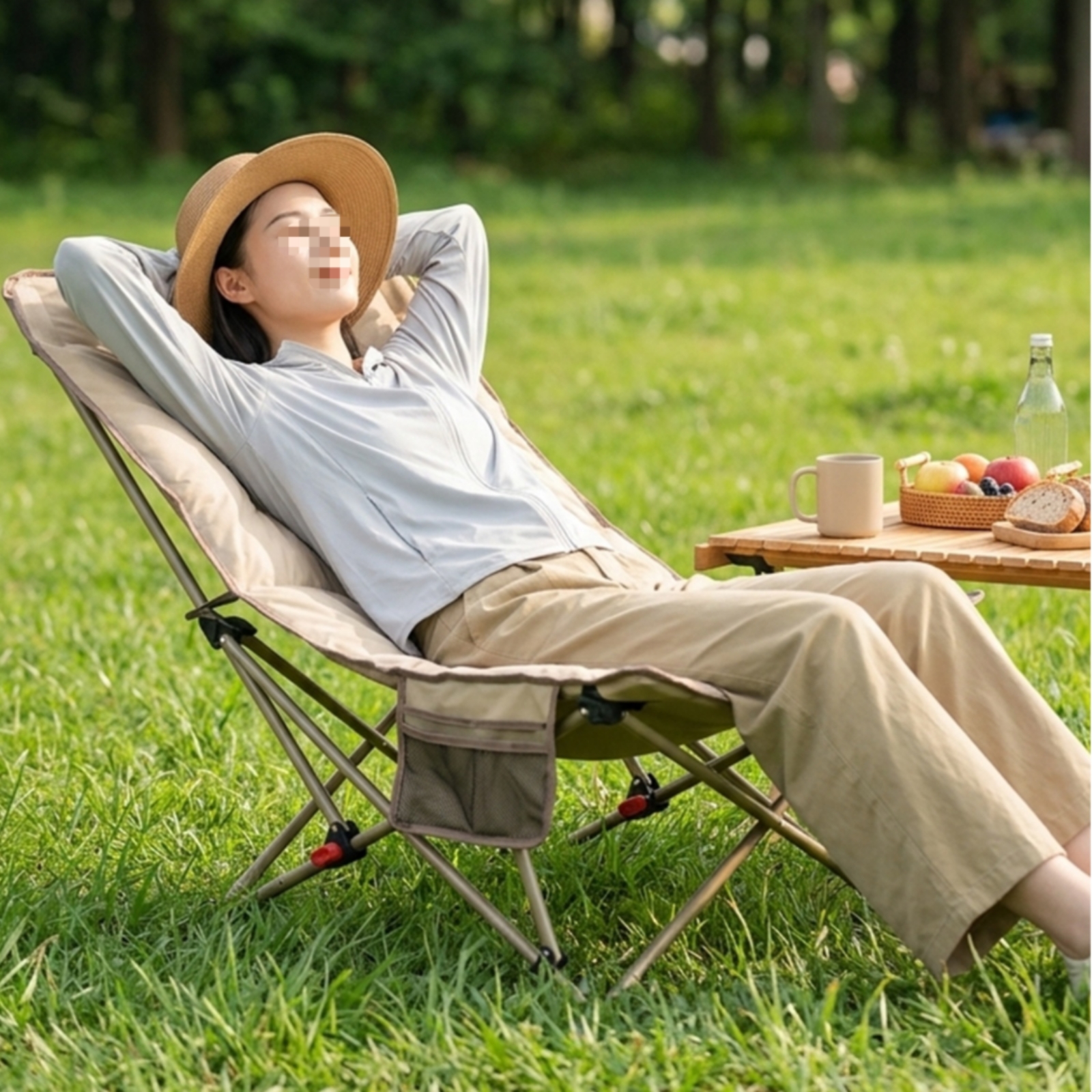 Padded Recliner Chair Thickene - Outdoor Camping Recliner reseña y precio