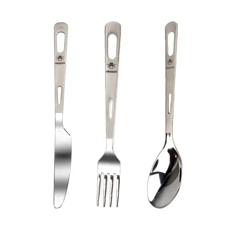 HWZBBEN Titanium Fork Spoon Kn - Outdoor Camping Kitchen Table reseña y precio