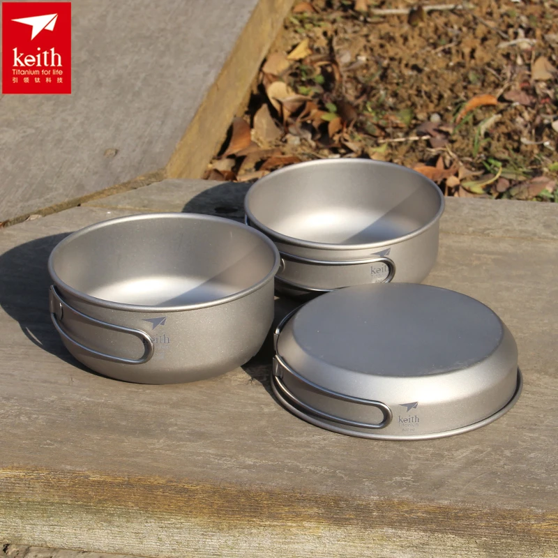 Keith 3PCS Titanium Cookware P - Outdoor Camping Cooking Set reseña y precio