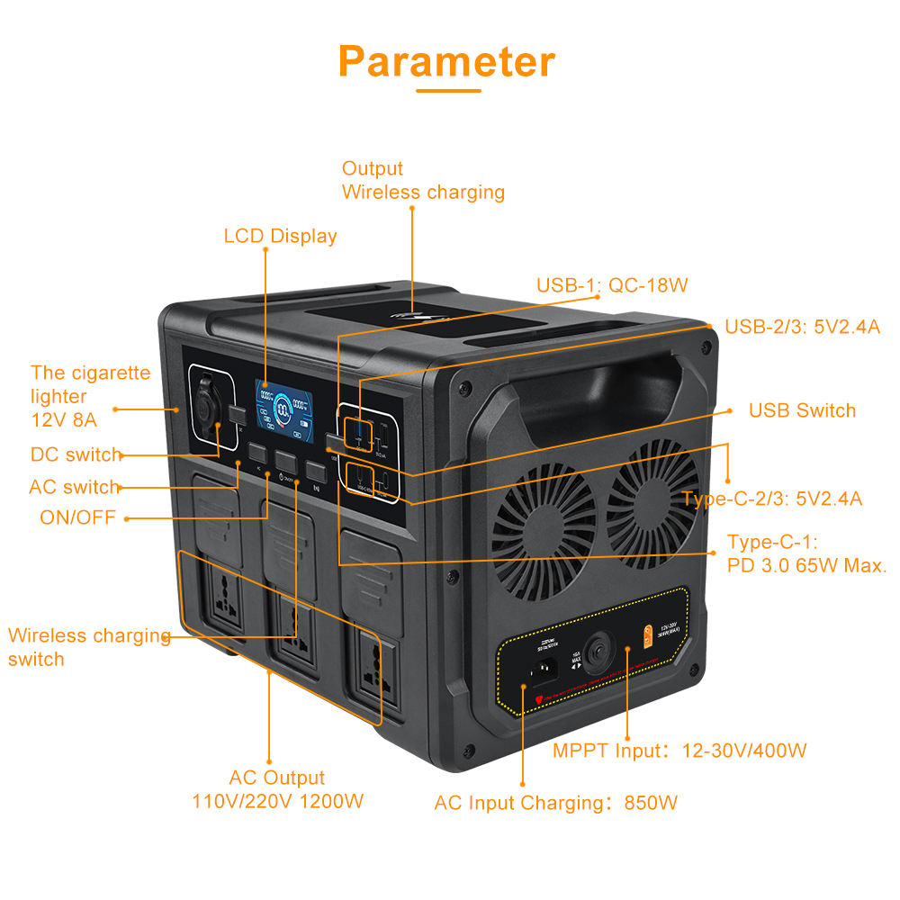 1200W Portable Solar Generator - Battery Outdoor Camping reseña y precio