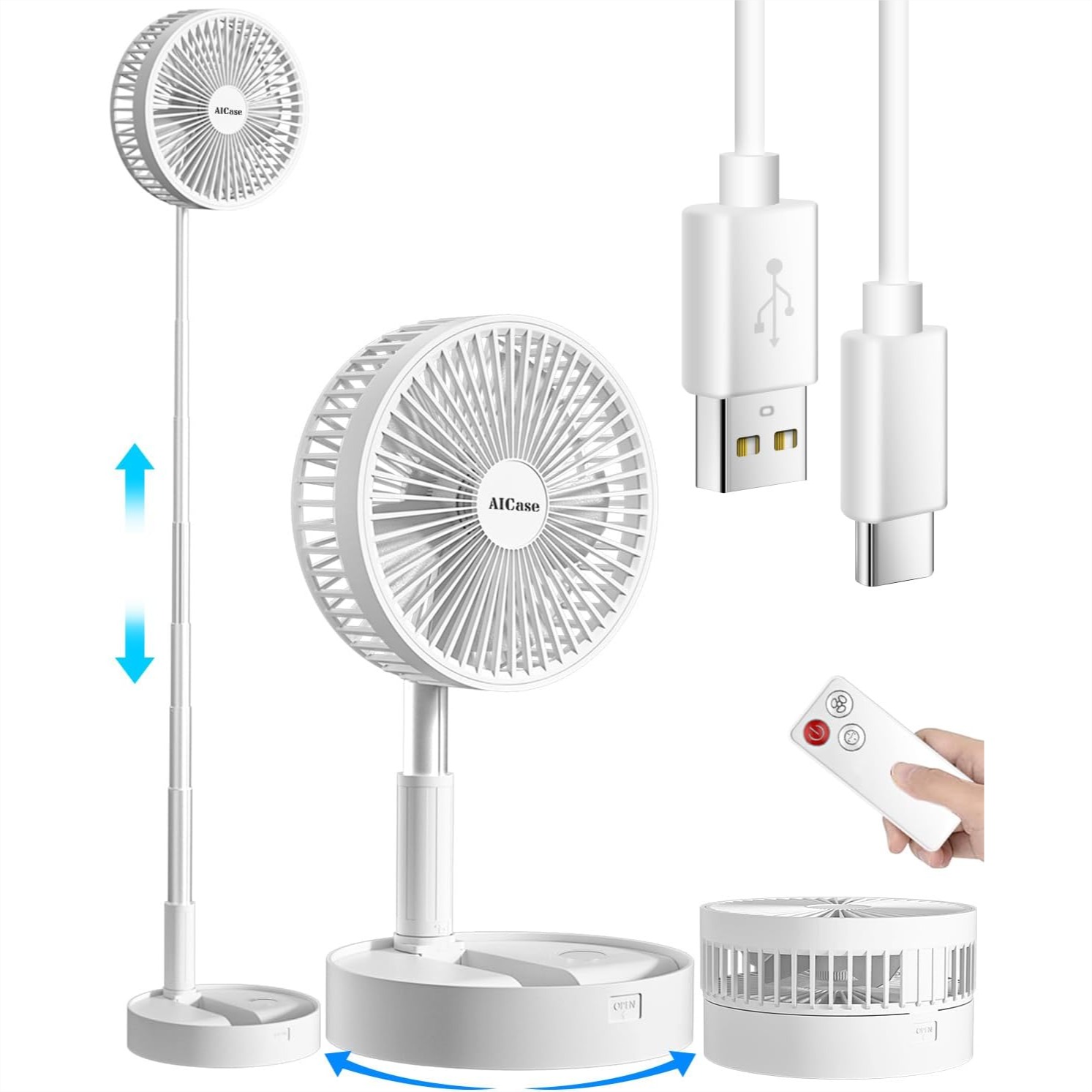 Folding Portable Stand Fan wit - Outdoor Camping Fan reseña y precio