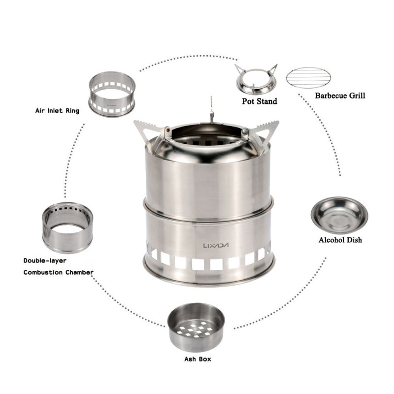 Lixada Stainless Steel Wood St - Outdoor Camping Stove Wood reseña y precio