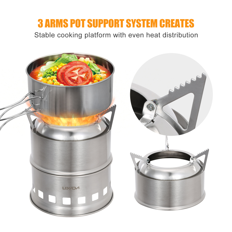 Lixada Stainless Steel Wood St - Outdoor Camping Stove Wood reseña y precio