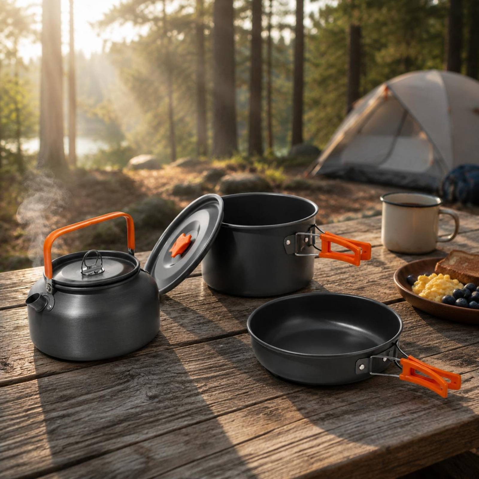 Camping Pot and Kettle Set Nes - Outdoor Camping Cooking Set reseña y precio