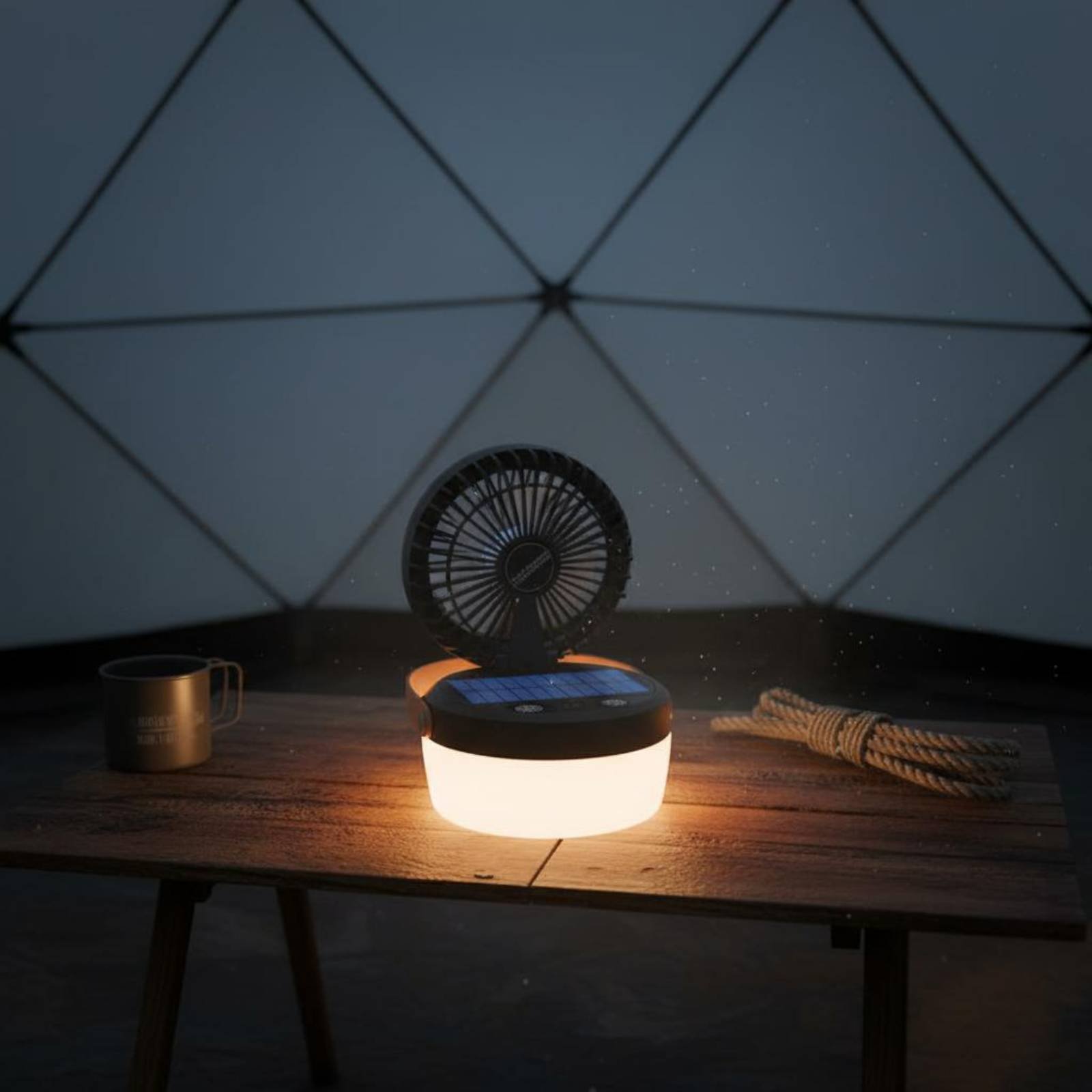 Solar Camping Fan Lantern Fold - Outdoor Camping Fan reseña y precio