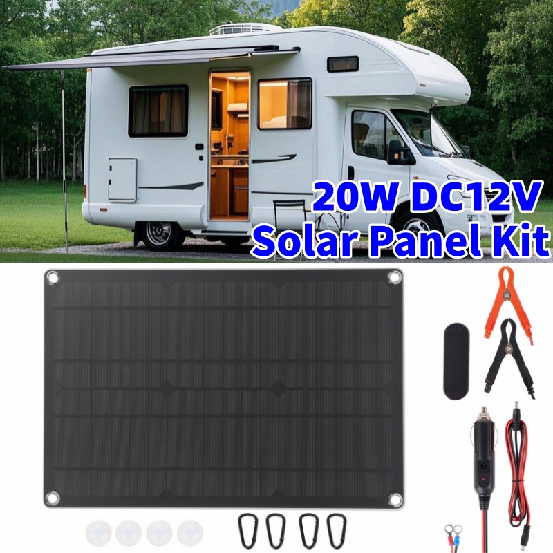 20W Solar Battery Trickle Char - Outdoor Camping Kit reseña y precio