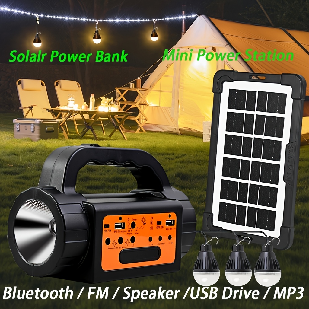 Solar Rechargeable Camping Lig - Outdoor Camping Kit reseña y precio