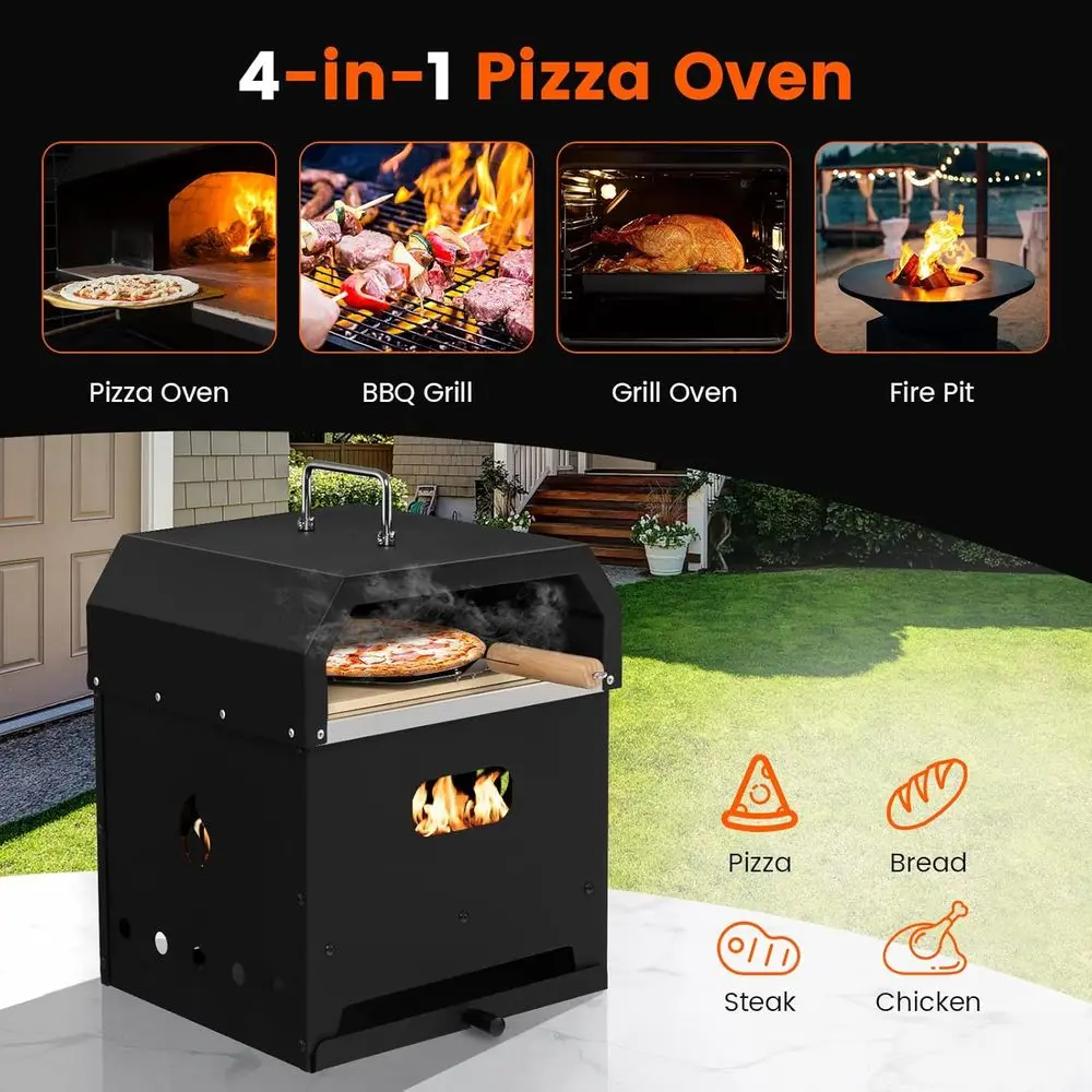 Outdoor 4-in-1 Wood Fired Pizz - Outdoor Camping Oven reseña y precio