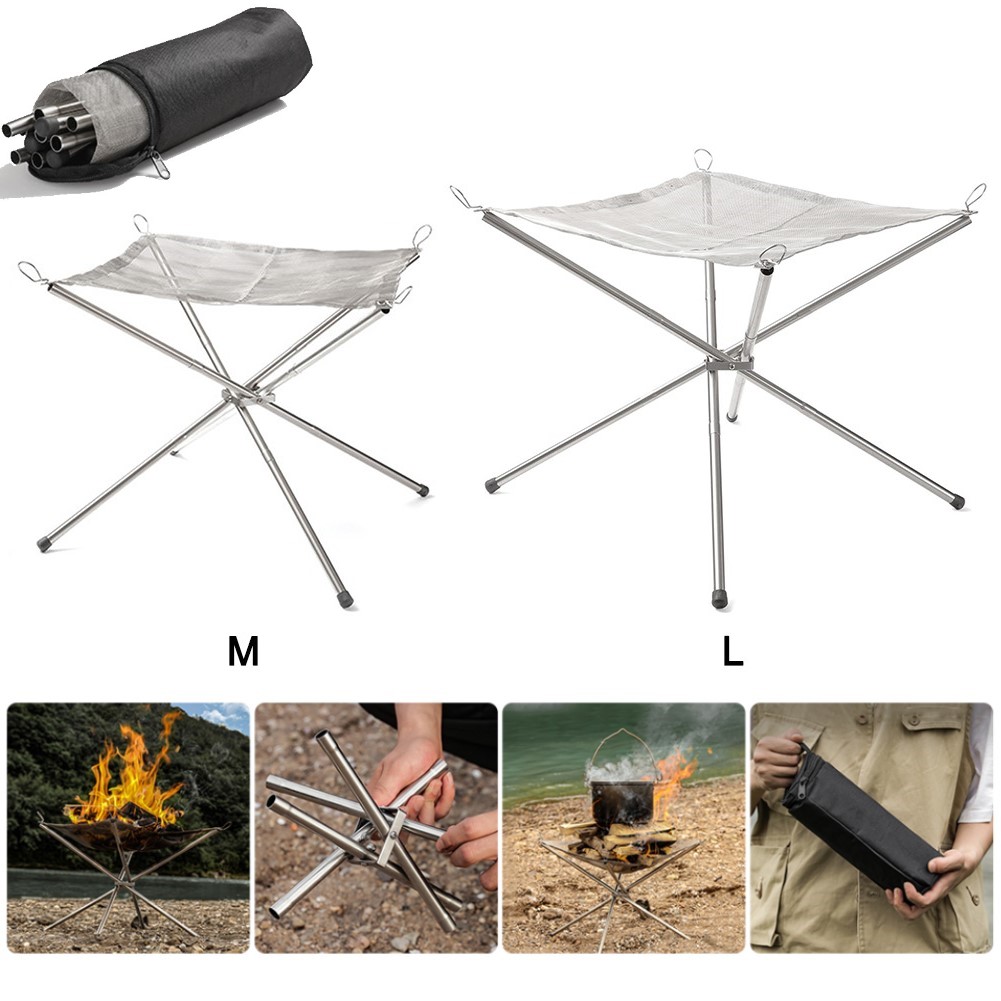 Portable Camping Fire Pit Gril - Outdoor Camping Stove Wood reseña y precio