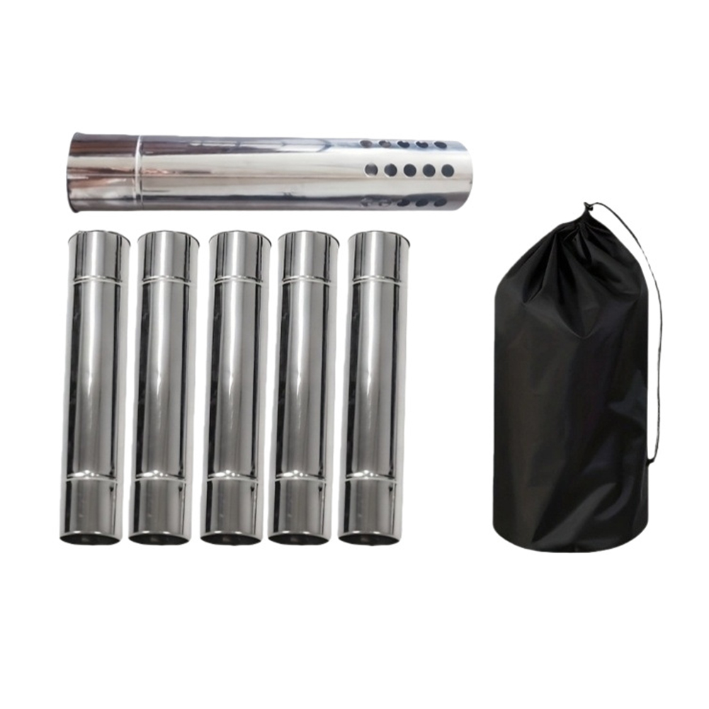 Stainless Steel Smoke Pipe Kit - Outdoor Camping Stove Wood reseña y precio