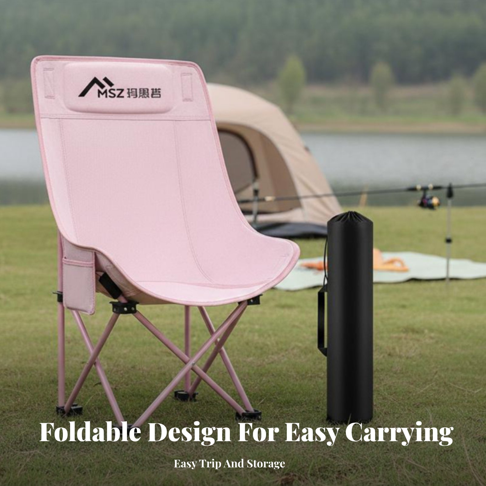 Foldable Mesh High Back Chair  - Outdoor Camping Recliner reseña y precio