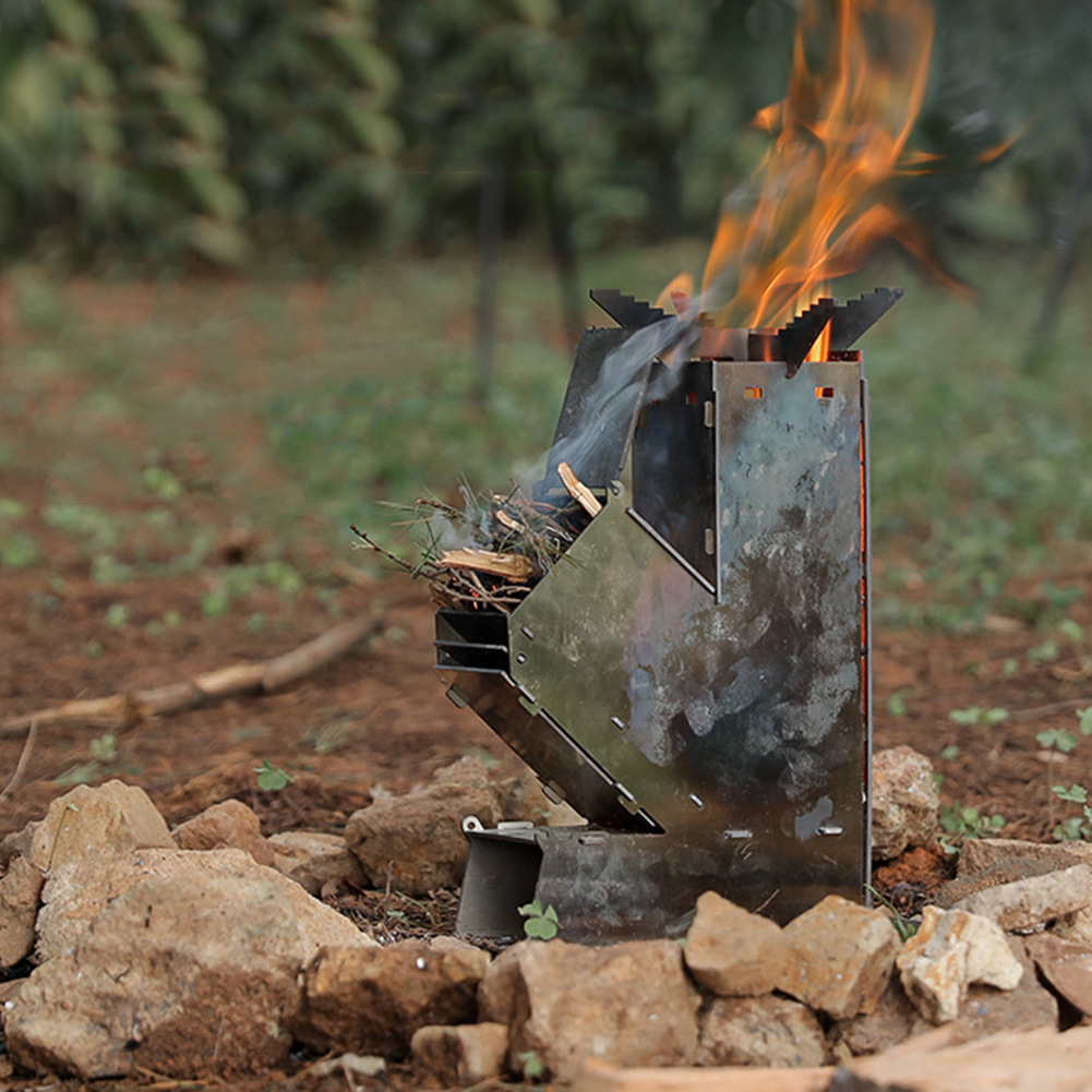 BBQ Rocket Stove Stainless Ste - Outdoor Camping Stove Wood reseña y precio