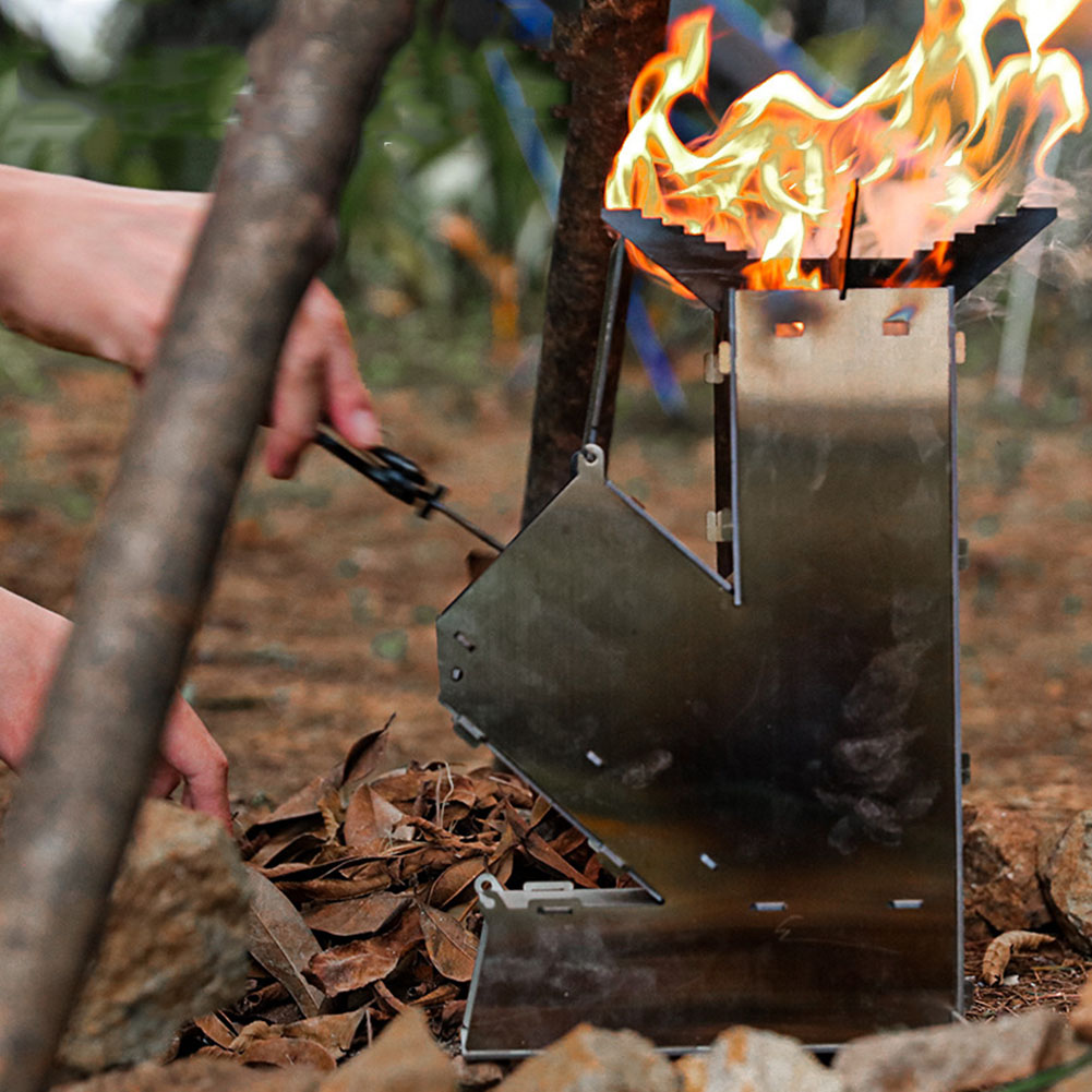 BBQ Rocket Stove Stainless Ste - Outdoor Camping Stove Wood reseña y precio