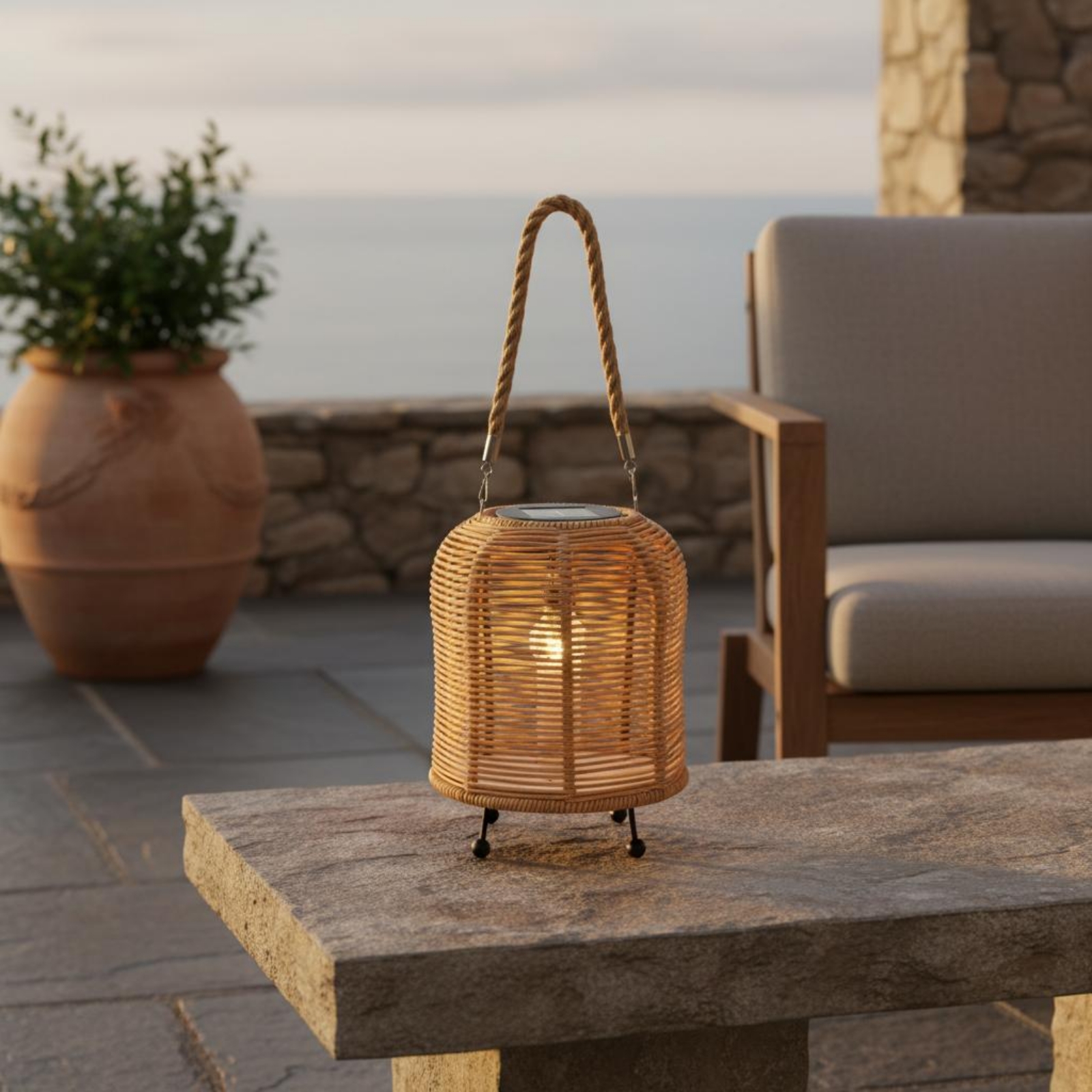 Handwoven Solar Lantern Warm L - Battery Outdoor Camping reseña y precio