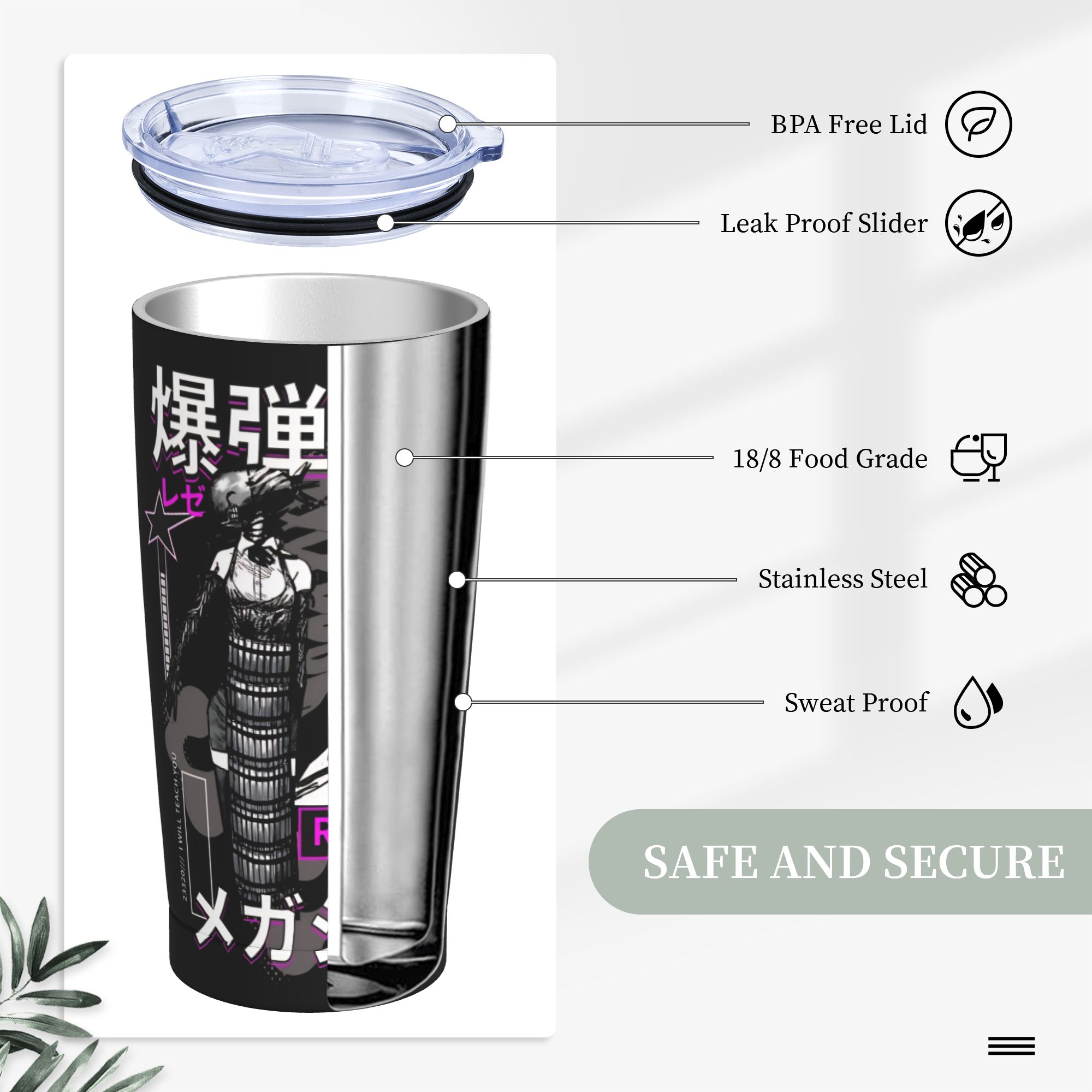 Chainsaw Man Reze Tumbler Vacu - Vacuum Insulated Flask reseña y precio