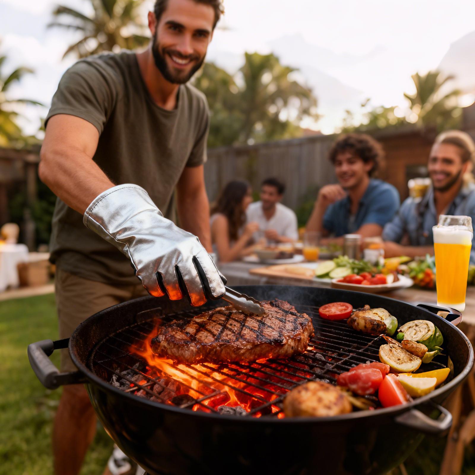 Grill Gloves Insulated Anti-Sc - Outdoor Camping Oven reseña y precio