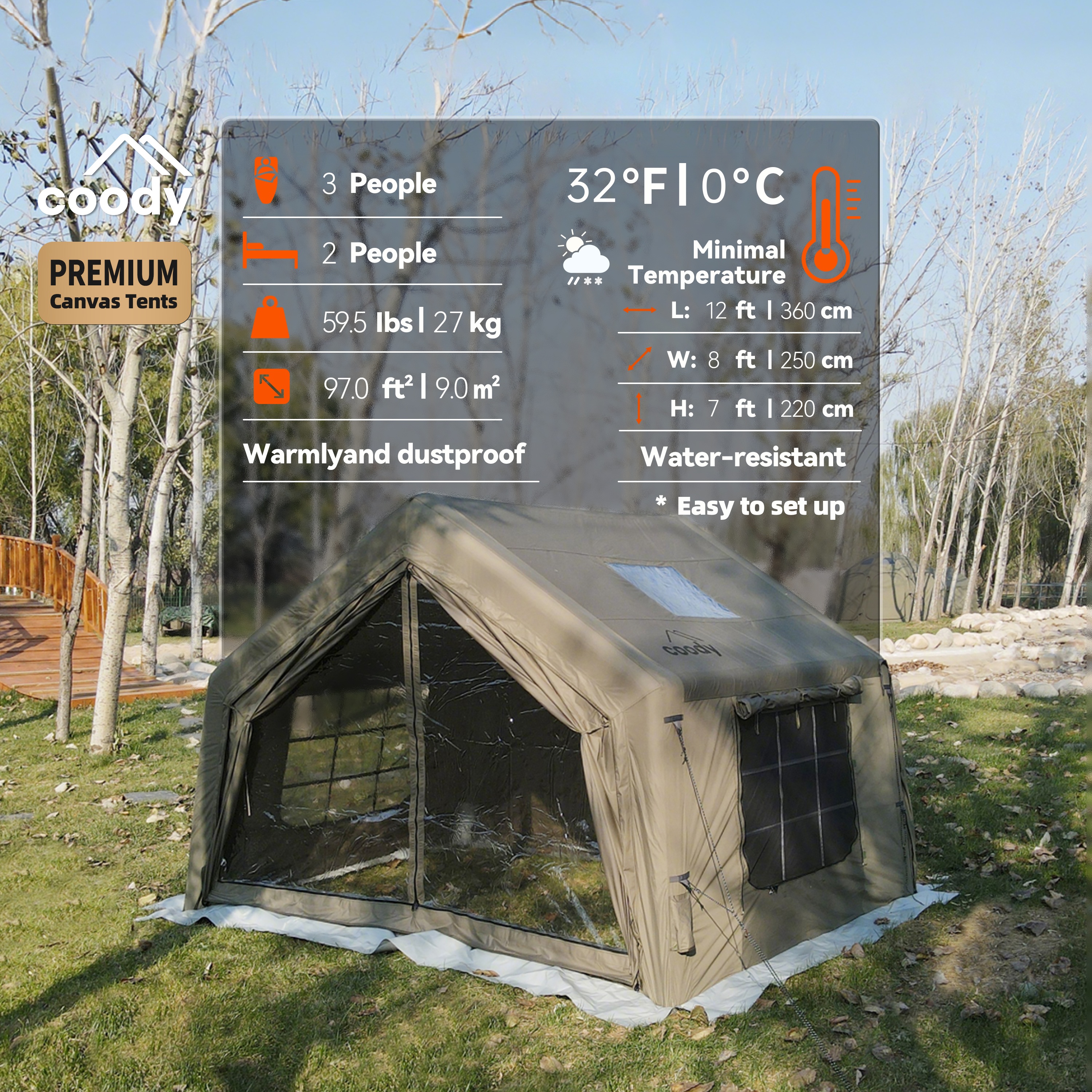 9.0 Air Tent-Army Green High Q - Camping Zelt Outdoor reseña y precio